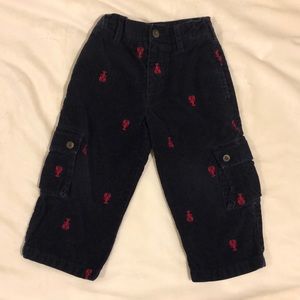Boys 2T Hartstrings corduroy pants with lobsters